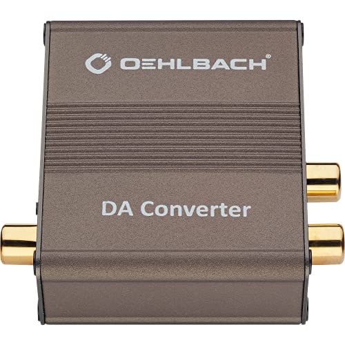 Oehlbach DA Converter - Digital/Analog Audiowandler - Koaxial/Optisch, R-L/Klinke - Cirrus Logic Chip, Metallic Braun