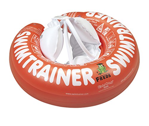 FREDS SWIM ACADEMY SWIMTRAINER Classic Rot - Schwimmtrainer für Kinder von 3 Monaten bis 4 Jahren, aufblasbare Schwimmhilfe zur Gewöhnung an das Wasser, für Anfänger