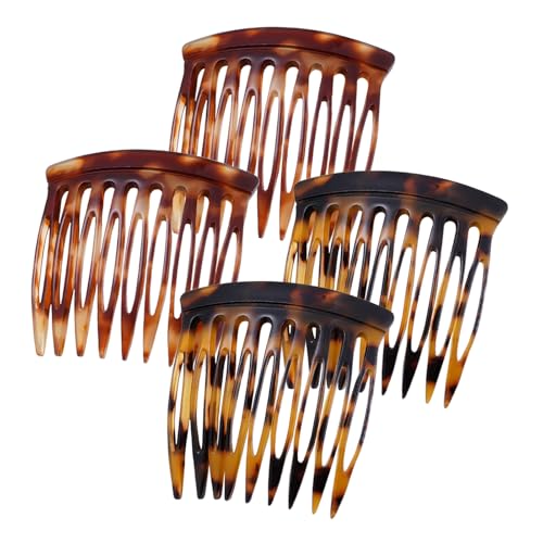 Auiremrti Haarkamm Zum Stecken, 4-teiliges Mini Haarspangen Set, Französische Seitenkämme Aus Celluloseacetat, Vintage Design, Ideal Für Alle Haarstärken