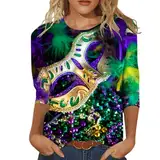 Shirt Karneval Damen Festliche Oberteile Damen Kleidung 80er Jahre Party Damen Oberteile Elegant Festlich Faschingskostüm Damen Lustig Festliches Oberteil Damen Langarm