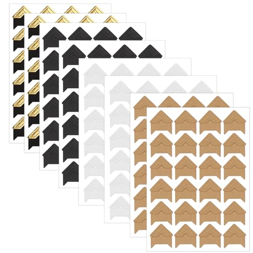 Fotoecken Selbstklebend Selbstklebend Foto Klebeecken Foto Ecken Fotoecken für Fotoalbum Fotoecken zum Kleben Fotoecken Aufkleber für Scrapbooking Fotoalbum DIY Tagebuch 192 Stück 8 Blatt