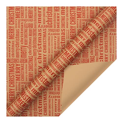 Weihnachts-Geschenkpapier, Weihnachtsgeschenke, Weihnachtsgeschenkpapier, 50,8 x 69,1 cm, Weihnachtsmann, Schriftzug "Merry Christmas", Schneeflocken, kariert, Videospiel, Geschenkpapier für