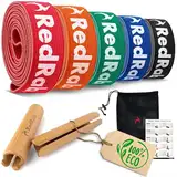 Red Rab Resistance Bands - Widerstandsbänder Krafttraining - Fitnessband einzeln oder im Set mit Holzgriffen - Resistance Band, Klimmzug Bänder, Pull Up Band, Klimmzug Band, Widerstandsband Fitness