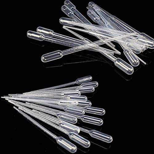 100 Stück 1ml+2ml Transferpipetten Set, Messpipette Wiederverwendbar Pipetten Einwegpipetten Durchscheinende Pipetten Dropper Kunststoff für Ätherische Öle, Wissenschaftliche Labors Acrylfarben.