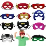 LUKIUP 12 Stück Kinder Party Masken, Filz Cosplay Party Masken Halbmasken mElastischen Seil für Erwachsene und Kinder Geburtstagsparty Maskerade Multicolor