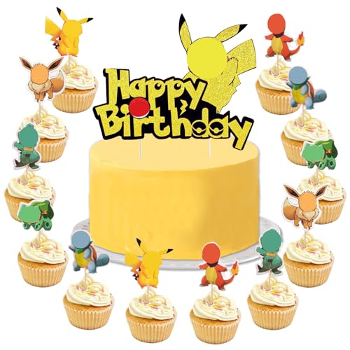 YOGARTH 25 Stück Tortendeko Jungen Mädchen, Kuchen Deko Kindergeburtstag, Tortendekoration Cake Topper Set, Happy Birthday Topper für Kinder Geburtstag Party Kuchen Dekoration Supplies (A)