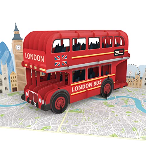 MOKIO® Pop-Up Karte – Doppeldeckerbus in London – 3D Geburtstagskarte für einen England Urlaub, London Grußkarte zum Geburtstag
