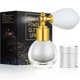 AOOWU Glitzer Spray, Glitterspray für Face und Body, Glitzer Haarspray Make-up Sparkle Puder Kosmetik Shimmer Highlighter, Powder Glitzer Spray Haare Körper für Weihnachten Rave Party（Silber）