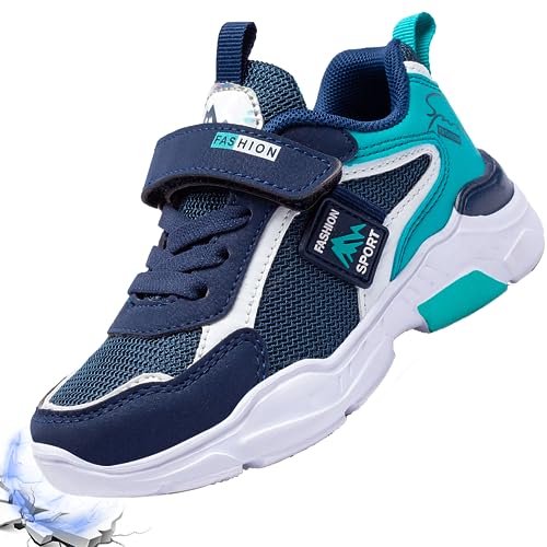 PHMNZIP Kinderschuhe Jungen 29 Turnschuhe Sneaker Mädchen Sportschuhe Schuhe Leicht Kinder Laufschuhe Hallenschuhe Outdoor Atmungsaktiv Fitnessschuhe Basketballschuhe Walkingschuhe Jungenschuhe Blau