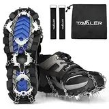 Tavaler Spikes für Schuhe Winter Grödel Steigeisen für Bergschuhe mit 32 Edelstahl Spikes Wanderschuhe, Anti Rutsch Schuhspikes Schnee für Winter Walking, Wandern, Bergsteigen (XL)