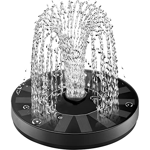 Springbrunnen Solar für Außen Klein, SZMP Solar Teichpumpe mit 7 Düsen & 4 Fixe Rohre Solar Wasserpumpe Solar schwimmender Fontäne Pumpe für Gartenteich Oder Springbrunnen Vogel-Bad Fisch Behälter