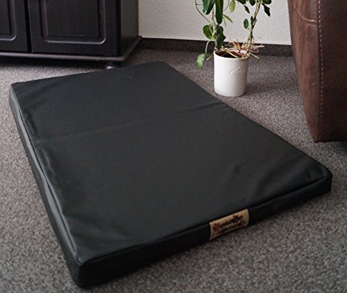 Hundematratze Hundebett Matratze Schlafplatz Kunstleder Top Ware 120 cm X 80 cm schwarz