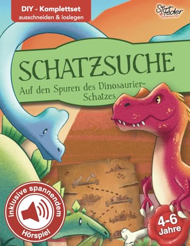 Schatzsuche inkl. spannendem Hörspiel für Kinder von 4-6 Jahren - Auf den Spuren des Dinosaurier-Schatzes: Das Schnitzeljagd-Komplettpaket