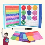 Gxlaihly Magnetische Bruchrechnen Material,Magnetische Bruchrechnen Montessori Material,Arithmetisches Lernspielzeug,Bruch Puzzle, Montessori Mathe Spielzeug, Bruchrechnen Lernen Kinder