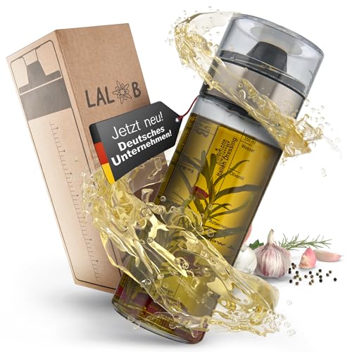 LALOB® Dressing-Shaker – auslaufsicher Behälter – fünf Rezepte in 175ml und 350ml – Salatsoßen-Schüttelbecher
