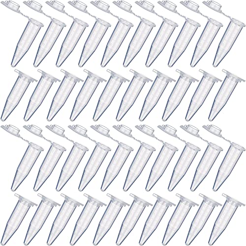 Nuanchu 100 Stücke 1,5 ML Zentrifugen Röhrchen Kunststoff Reaktionsgefäße Mikro Zentrifugenröhrchen Test Röhrchen Probenfläschchen Klar Konisch Geeignet für Labore, Biologische Experimente Verwendung