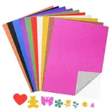 10 Blatt Glitzerpapier Selbstklebend,Zufällige Farben 80 g/m²-A4 Größe Bunt Klebefolie für DIY Handwerk Grußkarten Beschilderung Scrapbooking und Weihnachten Basteln Dekoration Usw (21 x 29.7 cm)