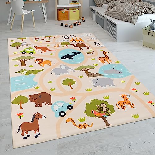 Paco Home Kinderteppich Teppich Kinderzimmer Spielteppich Junge Mädchen Modern rutschfest, Grösse:120x160 cm, Farbe:Bunt 2