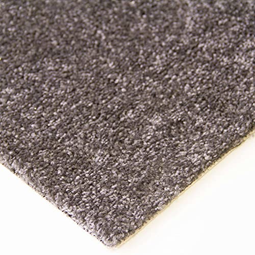 Steffensmeier Teppichboden Cambridge | Meterware Auslegware Wohnzimmer Schlafzimmer Kinderzimmer | anthrazit | 100x100 cm