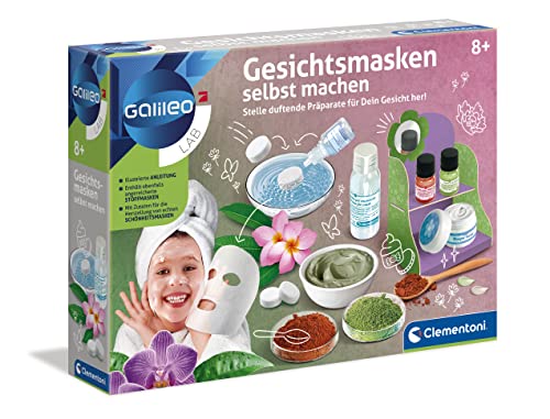 Clementoni Galileo Lab – Gesichtsmasken selbst Machen, DIY Beauty Tuchmasken, duftende Stoffe zur Entspannung fürs Gesicht, Kosmetik Set für Kinder ab 8 Jahren von Clementoni 59248