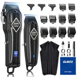 GLAKER Haarschneidemaschine für Herren + Haarschneider Kit, Akku-Friseur Professionelles Haarschneidemaschine Haarschneide-Set Bartschneider für Männer Frauen Kinder, Fading Clippers mit 13 Guards