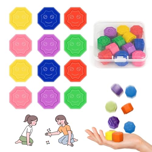 Vibbang 12 Stück Gonggi Korean Game, Gonggi Traditionelles Koreanisches Spiele, Gonggi Jack Stone Pebbles Set, Klassischer Hand Auge Koordinationsspaß, Pädagogisches Interaktive Spielzeug für Kinder