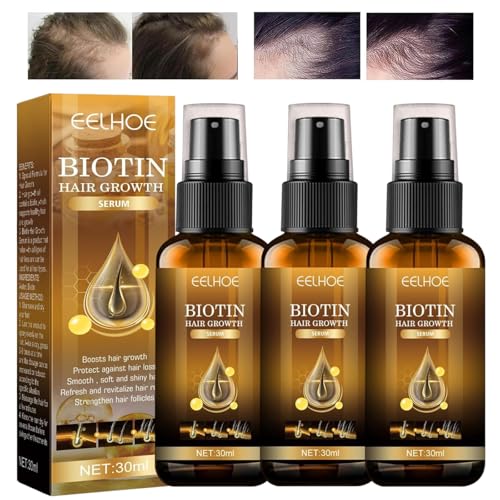 3 Stück Haarwachstum Spray Biotin Haare Beschleunigen The Hair Serum Luxusbiotin Haarwuchs Für Alle Haartypen Geeignet (30ml)