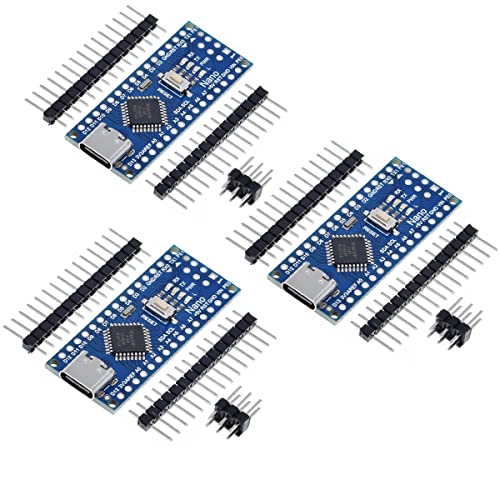 Hailege 3pcs Nano 3.0 Atmega Type-C USB CH340 Controller Board Compatible to Arduino Nano CH340 Nano Atmega