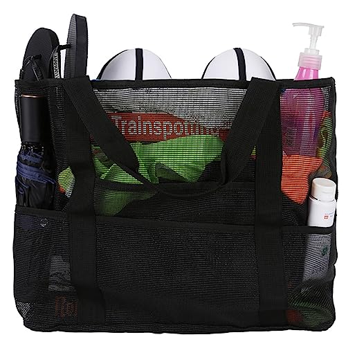 Faletony Strandtasche XXL Familie Badetasche Groß Strandtasche mit Reißverschluss Mesh Beach Bag Faltbare Badetasche für Damen Herren für Reisen Einkaufen und Alltag