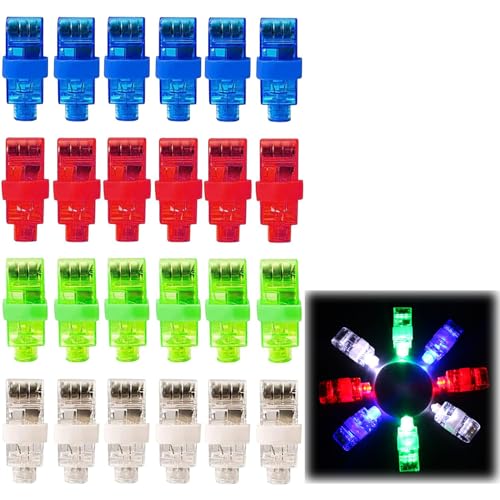 LED Fingerlampe,LED Bunt Fingerlicht,LED Finger Lights,Finger Taschenlampe,LED Taschenlampe für Finger,Fingerring Leuchtringe,Fingerlampen,LED Fingerlichter Spielzeug für Weihnachten,Halloween,24PC