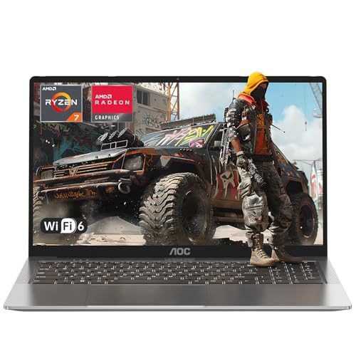 AOC Gaming Laptop,AMD Ryzen 7 5825U(16-Thread CPU),Bis zu 4,5 GHz,Backlit Keyboard Computer,16,1 Zoll FHD Schlank Notebook,16GB RAM 512GB SSD,Radeon RX Vega 8 Graphics,USB 3.2,WiFi 6,HDMI