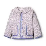 Amazon Essentials x Sofia Grainge Baby Mädchen Mittelschwere Feldjacke mit Rüschen, Blau Elfenbein Zart Blumig, 24 Monate