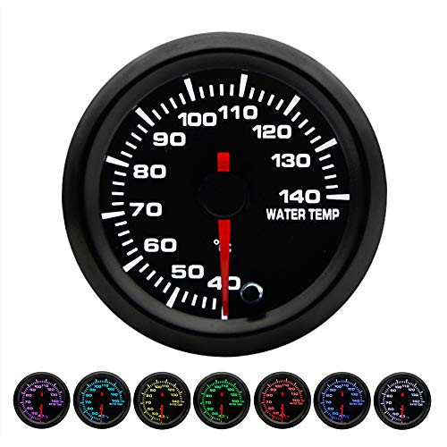 ETOPARS 52mm Automotor Kfz 2" Zeiger Wassertemperatur Messgerät Kit Temperatur Celsius Wassertemperaturanzeige 7 Farbe Zeigeranzeige