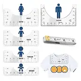 Tadipri T-Shirt Ausrichtungslineal, 5Pcs Ausrichtungslineal Werkzeug Für T-Shirt Und 1 Maßband, Bastellineal Mit Führungswerkzeug Für Die Gestaltung des Modezentrums, T-Shirt Lineal Guide Tool Set F