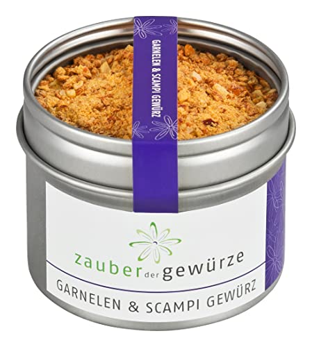 Zauber der Gewürze Garnelen und Scampi Gewürz, Garnelengewürz, auch lecker als Fischgewürz und Gewürzmischung für Meeresfrüchte, Premium-Qualität in wiederverschließbarer Aroma-Dose, 75 g