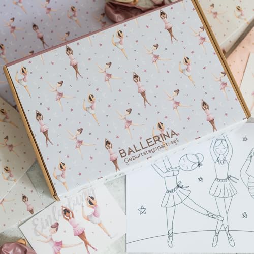 Ultimatives Partyset zum Ballerina Geburtstag - Kindergeburtstag Deko, Einladungen & Mitgebsel - liebevolle Geburtstagsdeko produziert in der EU (Ballerina)