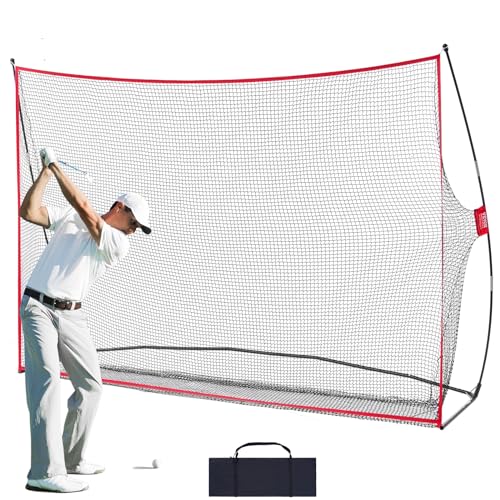 VEVOR Golf-Übungsnetz, 329x217cm Golfnetz, Persönliche Driving Range für den Innen- und Außenbereich, Tragbares Golf-Hilfsnetz für zu Hause, mit Fiberglasrahmen und Tragetasche