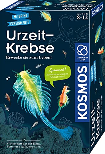 KOSMOS 657871 Urzeit-Krebse, Urzeitkrebse selbst züchten, Experimentier-Set für Kinder ab 8 Jahre, Komplett-Set für Einsteiger mit Eier, Futter, Gefäß, Pipette, weitere Utensilien