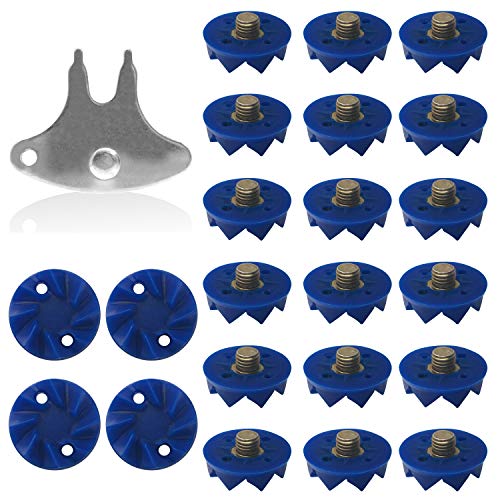 Kilter Anchor Cricket-Spikes für festen bis harten Boden (inkl. Schraubenschlüssel), blau, 22 Pack + Spanner