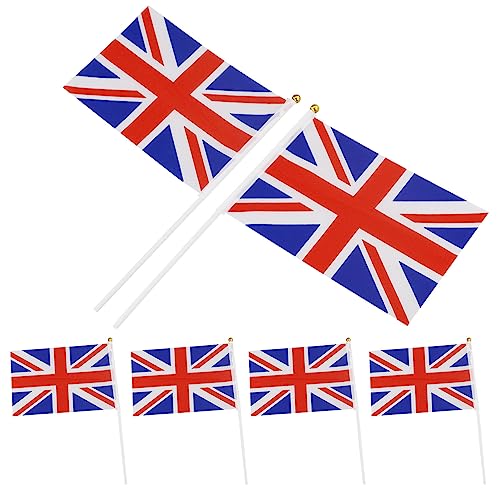 Britische Flagge, britische Flagge, britische Flagge, Handwelle, kleine Flaggen, 14 x 21 cm, Mini-Handflaggen, Taschen-Nationalflaggen, GB-Flaggen, Sandburg, 2023, Dekorationen, Partyzubehör