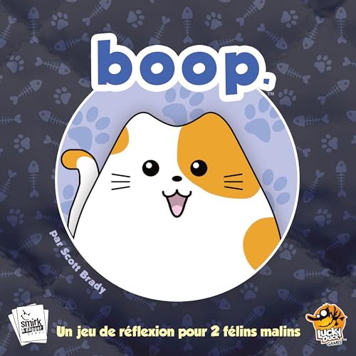 LUCKY DUCK GAMES | Boop | einfaches Aber taktisches Strategiespiel für Erwachsene & Kinder ab 10 Jahren | niedliches Gesellschaftsspiel | Kätzchen, Reflexion und Spaß | Stoffplatte | 2 Spieler | 20