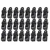 24 Stück Planenclips, Zeltplanen Clips, Tarp Clips, Planenklammern, Kunststoff Planenbefestigung, Zelt Clips mit Starkem Verriegelungsgriff und Ösen, Tarp Clip Clamp für Planen,Markisen,Zelte