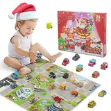 Adventskalender Auto Kinder 2024, Spielzeug ab 2 3 4 5 6 Jahre Junge Weihnachtskalender Kinder 2-6 Jahre Geschenk Junge 2-8 Jahre Auto Spielzeug