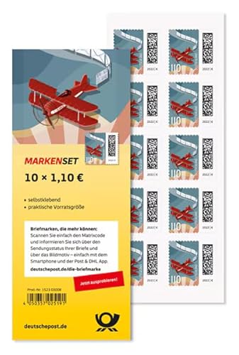10 Briefmarken Deutsche Post 1,00 EUR Kompaktbrief inkl. 10 Umschläge (Briefsegler)