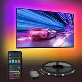 Govee LED TV Hintergrundbeleuchtung 2,4 M, RGBIC LED Strip für 40-50 Zoll Fernseher, Intelligente LED Streifen mit Bluetooth & WLAN Steuerung, Funktioniert mit Alexa & Google Assistant, Musiksync