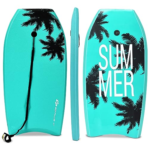 COSTWAY Bodyboard, Schwimmbrett Schwimmboard, Surfbrett Kinder, Surfboard, Sup-Board (94x47x5,5cm, Grün)
