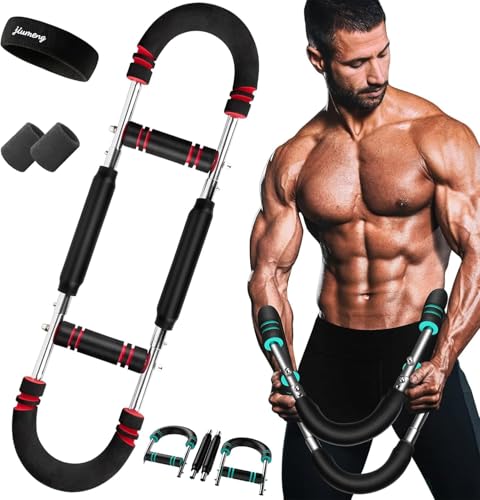 Twister-Armtrainer, 40–100 Lb Verstellbares Brusttrainingsgerät, Armtrainer, Twister-Armtrainer, Tragbare Power-Twister-Stange, Abnehmbares Design, Fitness überall (Red)