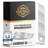 KRAFTFELS 60x Profi Cuttermesser Klingen 18mm - Ersatzklingen Cuttermesser aus hochwertigem Carbonstahl - Klingen Cuttermesser - Ultra scharf & stabil - Abbrechklingen für Cutter Messer – Silber…