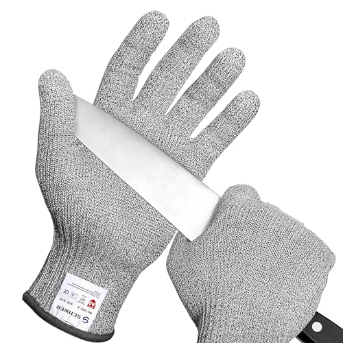 Schwer SlicePro (Level A9/F) Schnittfeste Handschuhe,PFAS Frei,zuverlässige Schneidhandschuhe, Mandolinen-Handschuhe zum Schneiden von Fleisch, Austernschütten,Fischfilet-Verarbeitung,M