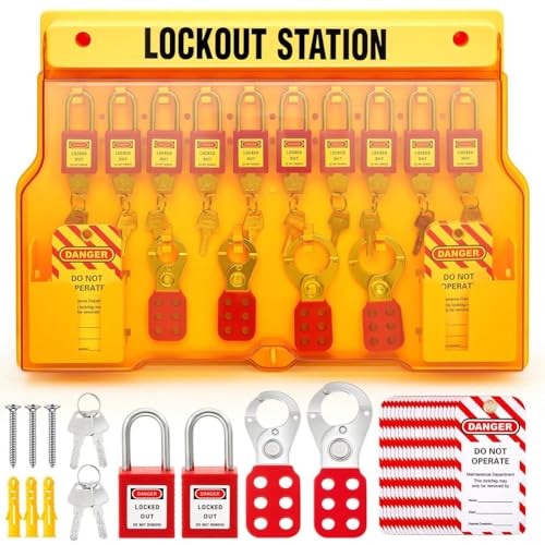 Suoumwa Lockout-Tagout-Kits, Lockout-Tagout-Station mit -Geräten für Industrie, Elektrizität, Maschinen